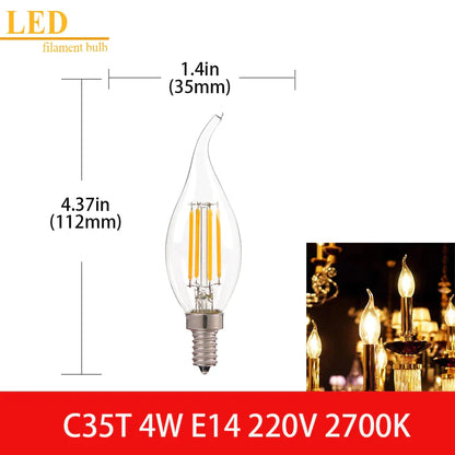Decorbites™ LED-Filamentlampe Klarer Glas T16 A19 ST64 Dimmbare Vintage-Lampe