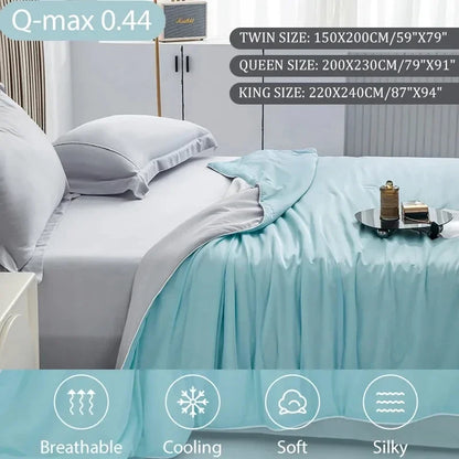 DecorBites™ Double-Sided Cooling Queen Quilt: Silky Smooth Summer Comforter