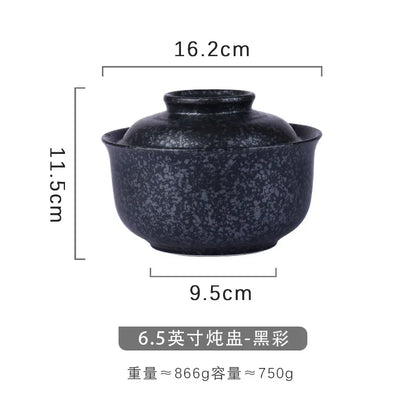 Decorbites™ Japanischer Stil Ramen-Schüssel mit Deckel | Keramische Nudelschüssel für Suppe, Reis, Brei