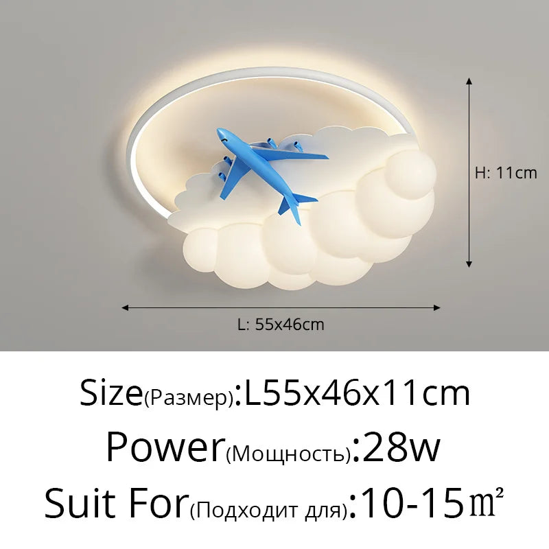 Decorbites™ Kinder Wolken-Flugzeug-Lüster Deckenleuchte für das Kinderzimmer