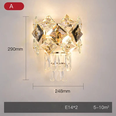 DecorBites™ Crystal Gold Stainless Steel LED Dimmable Wall Sconce