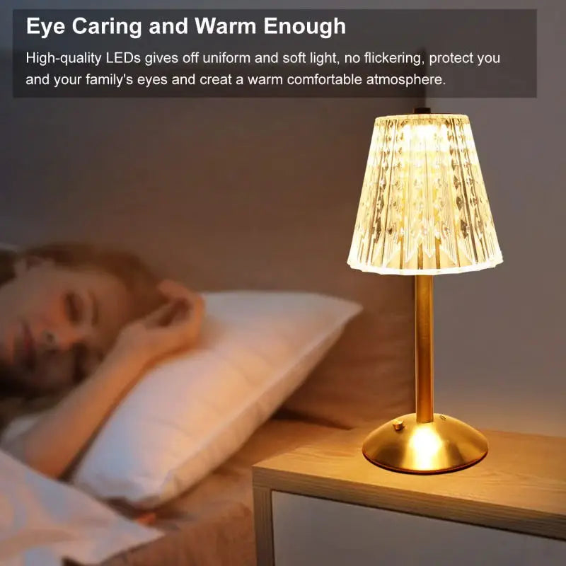 DecorBites™ Crystal Diamond Touch Sensor Cordless Table Lamp