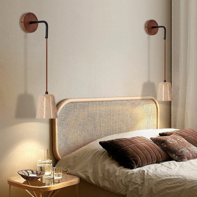 Decorbites™ LED Gelbe Travertin-Stein-Wandlampe – Nordisch Moderne Treppenbeleuchtung