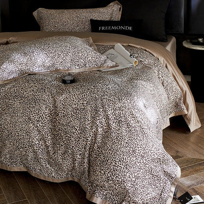 Decorbites™ Leopard Luxus-Bettwäsche-Set: Seidig weiches Lyocell-Baumwoll-Bettbezug-Set, Laken-Set, Kissenbezüge