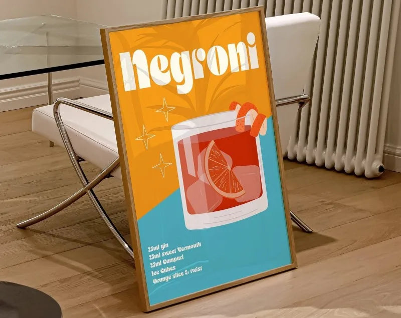 Sangria Drink Negroni Canvas Painting Club Bar Shop Home Decoration Cartoon Fruit Juice Mojito Aperol Spritz Posters and Prints