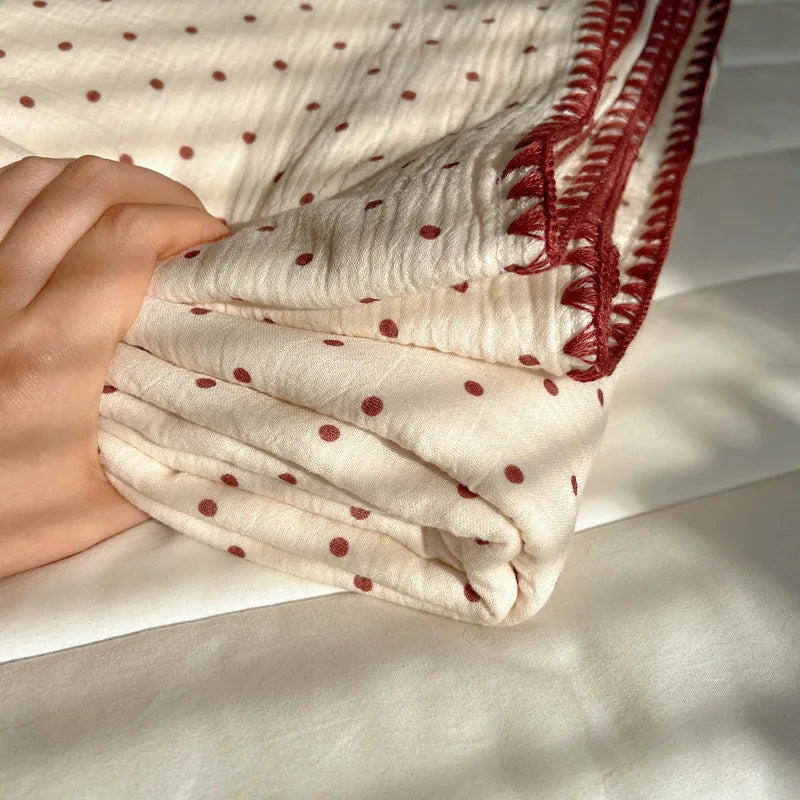 Cotton Cartoon Travel Blanket