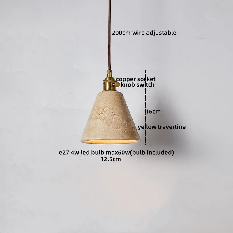 Decorbites™ LED Gelbe Travertin-Hängeleuchte für Heimdekoration und Leuchtarmaturen