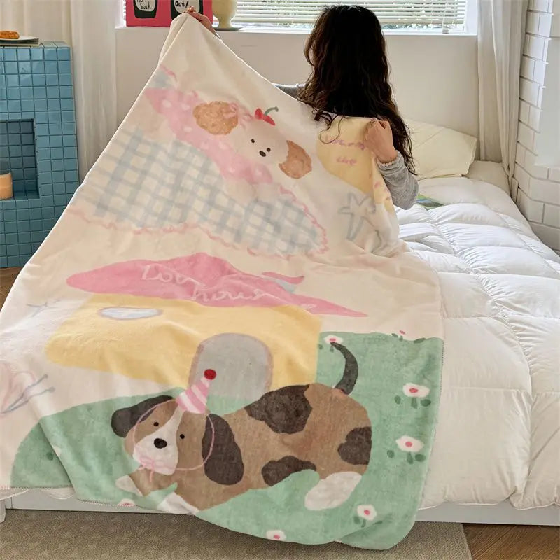 Decorbites™ Kinder-Cartoon-Milchsamt-Nap-Decke: Weiche & warme Steppdecke für alle Jahreszeiten