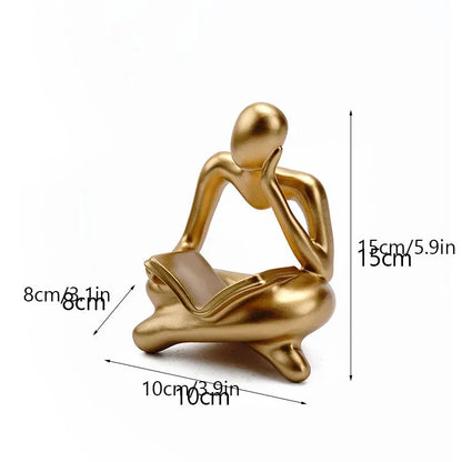 DecorBites™ Abstract Resin Book Figurines for Home Office Decor