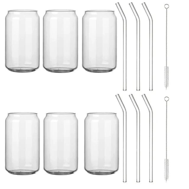 Decorbites™ Glas-Trinkbecher mit Bambusdeckel – Hochwertiges Borosilikatglas-Tee-, Saft- und Kaffeetasse