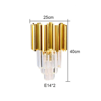 DecorBites™ Gold Crystal Wall Lamp with LED Light for Home Lighting