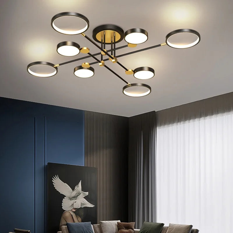 Gold Frame LED Chandelier