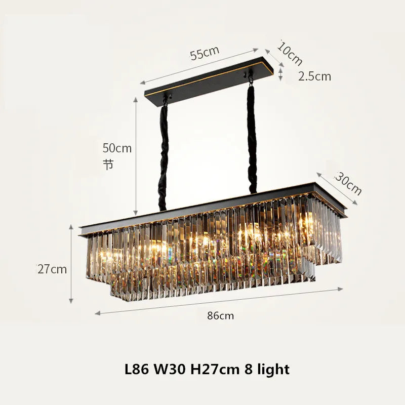 Crystal Gold Black Pendant D100cm 16-Light