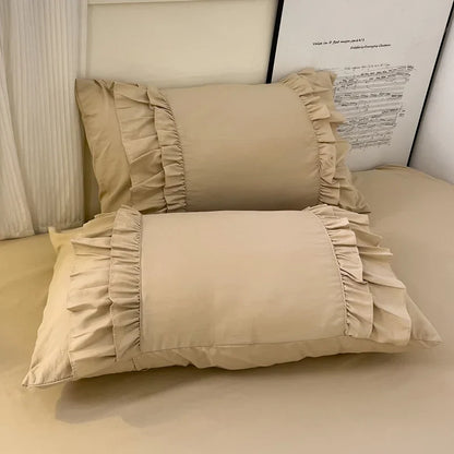 Decorbites™-Spitzen-Patchwork-Bettwäsche-Set, weiches Mikrofaser, für ein Voll-Queen-Größe-Bett mit Kissenbezug