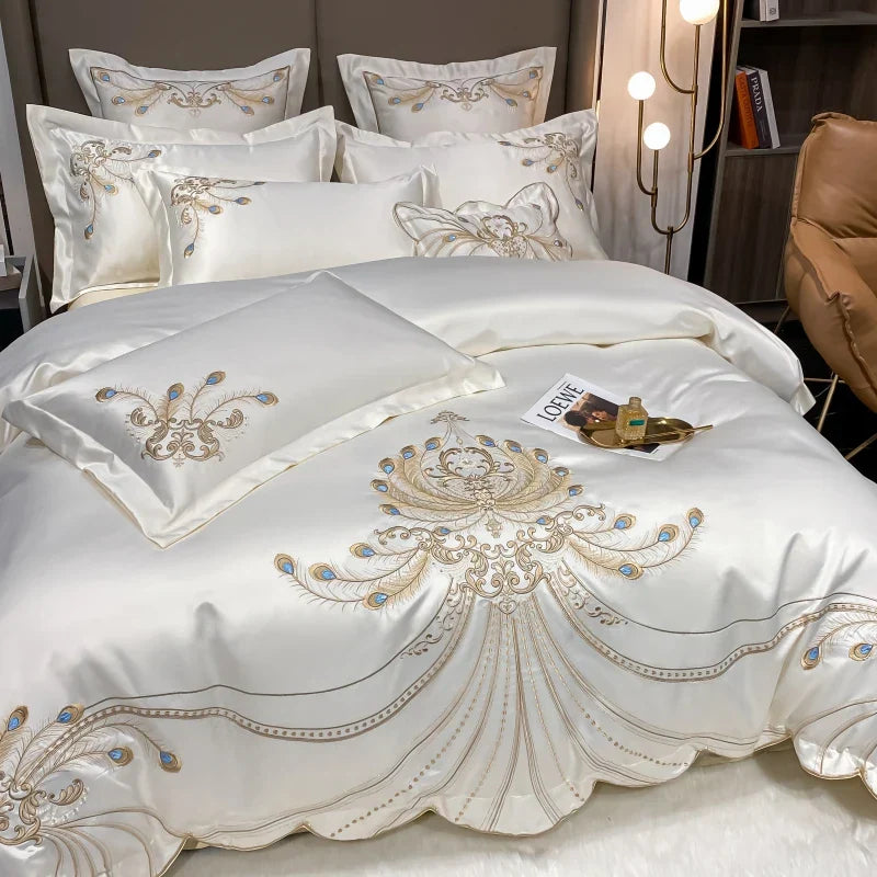 Gold Feather Cotton Bedding
