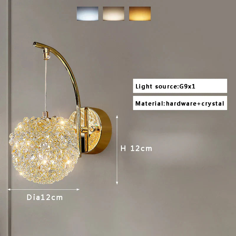 DecorBites™ Crystal Beads Wall Lamp LED Light Fixture for Home Decor & Living Room