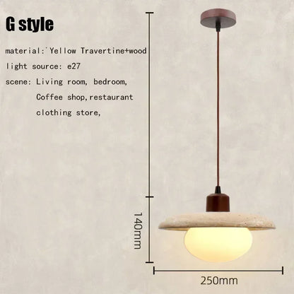 Decorbites™ Elegante Wabi-Sabi-Travertin-Pendantleuchte für Esstisch & Kücheninsel