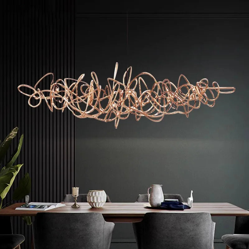 Nickel Geometric LED Chandelier