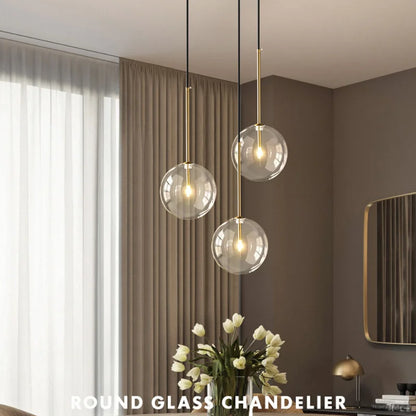 Modern Clear Glass Pendant Light With Gold Finish