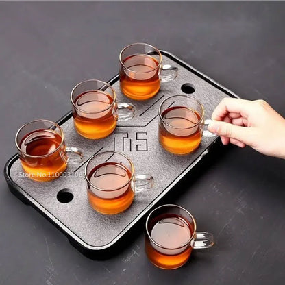 Decorbites™ 2-teiliges Set aus 120 ml Glas-Griff-Kaffeetassen Teetassen für Milch Bier Saft