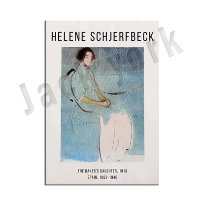 Decorbites™ Abstract Vintage-Ausstellungsplakat-Set - Helene Schjerfbeck, Zirkusmädchen, Blondes Mädchen