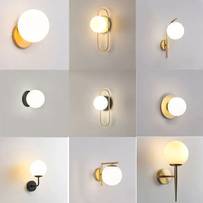 DecorBites™ Glass Ball LED Wall Lamp for Bedroom Living Room Indoor Lighting