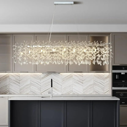 Decorbites™ Kristallzweigenleuchter für Esszimmer, Wohnzimmer, Schlafzimmer – Chrom – Rundes Design