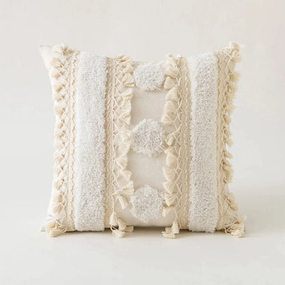 Decorbites™ Elfenbein Pompon-Quaste Kissenbezug 45x45cm/30x50cm Heimdekoration Sofa Saisonbezogen