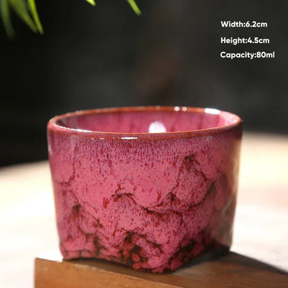 Decorbites™ Japanische Ofenverwandlungs-Keramik-Teebecher Espressotasse Kaffeetasse Töpferei Kung-Fu-Teetasse
