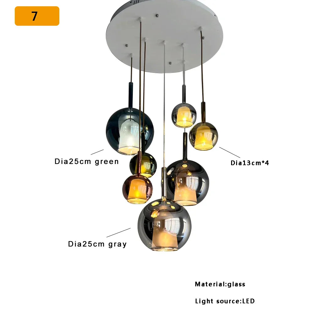 Decorbites™ Glas-Kugelleuchter: Italienische Designer-Hängeleuchte für Esszimmer, Kücheninsel