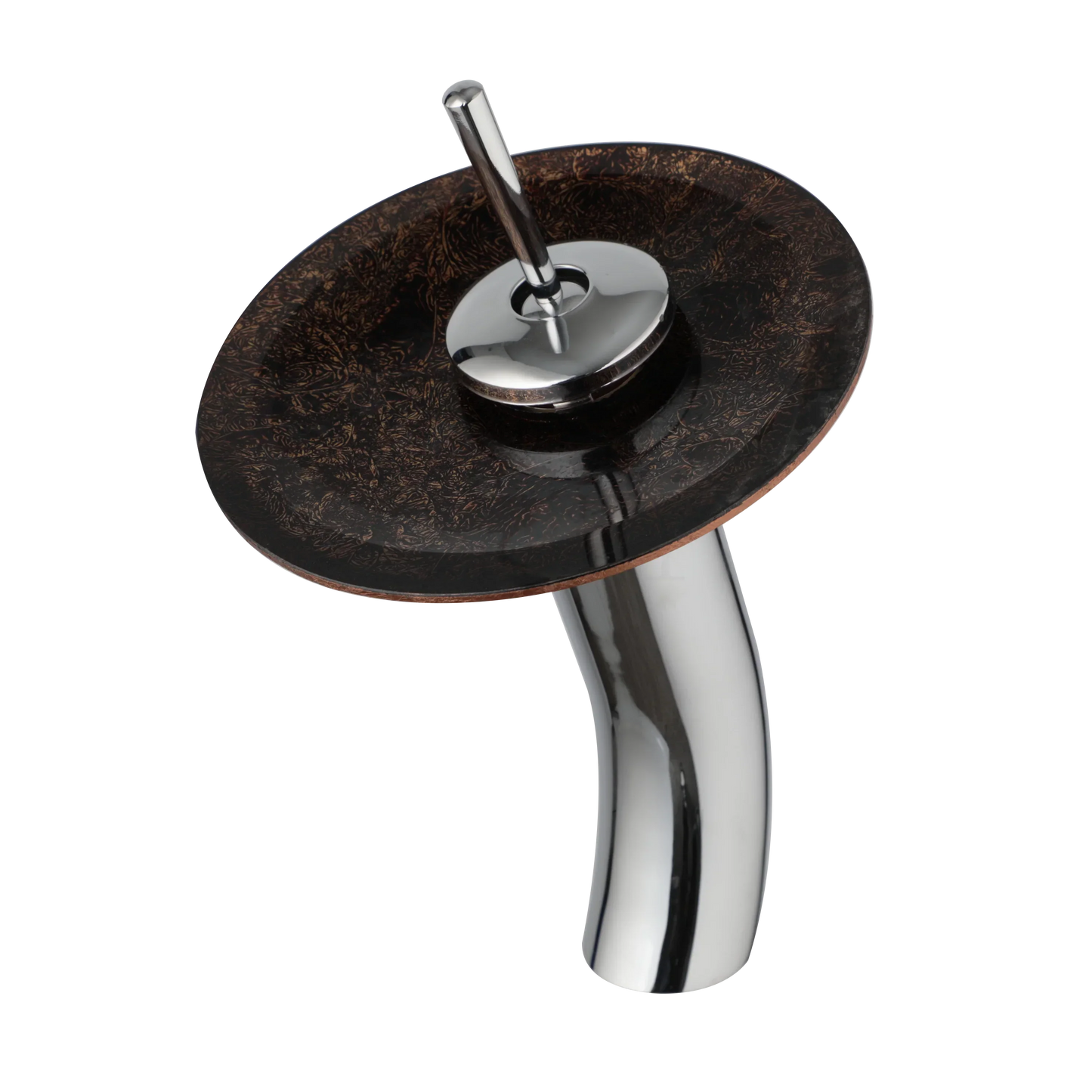 Decorbites™ Glas-Schaukel-Griff-Waschbeckenarmatur, Wasserfall-Mischbatterie, Chrom-Finish