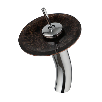 Decorbites™ Glas-Schaukel-Griff-Waschbeckenarmatur, Wasserfall-Mischbatterie, Chrom-Finish