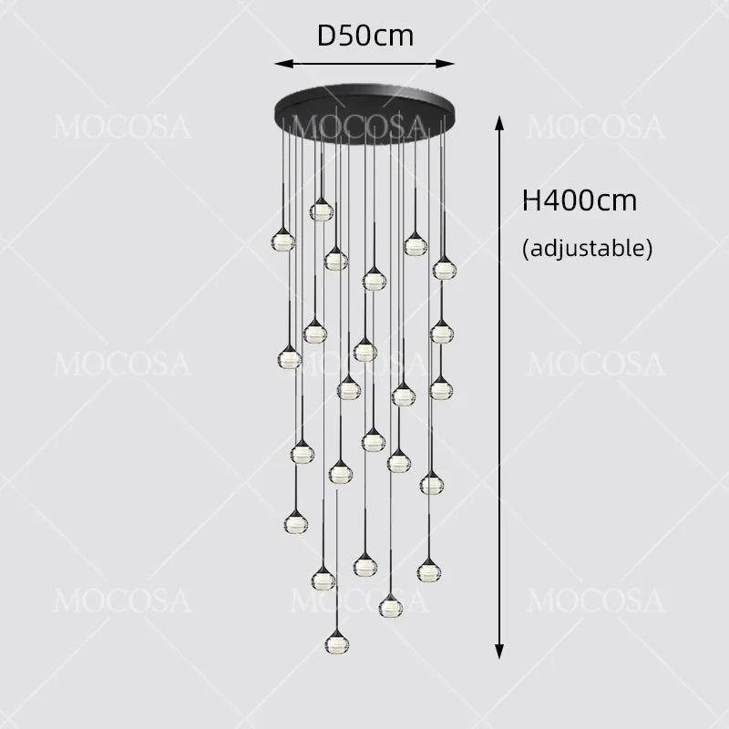 Black Water Drop Acrylic LED Pendant Light