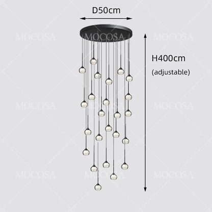 Black Water Drop Acrylic LED Pendant Light