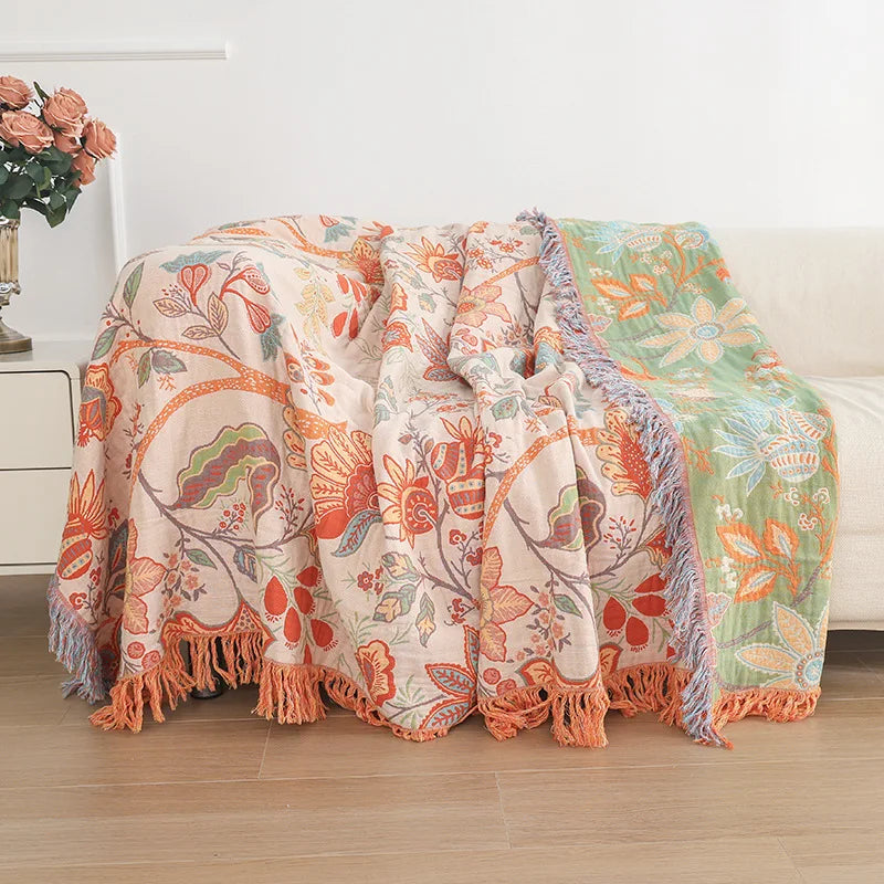 Decorbites™ Baumwolltassel-Sofadecke - Ganzjährige multifunktionale Freizeitdecke