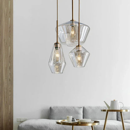 DecorBites™ Gray Amber Glass Pendant Lamp for Home and Office Lighting