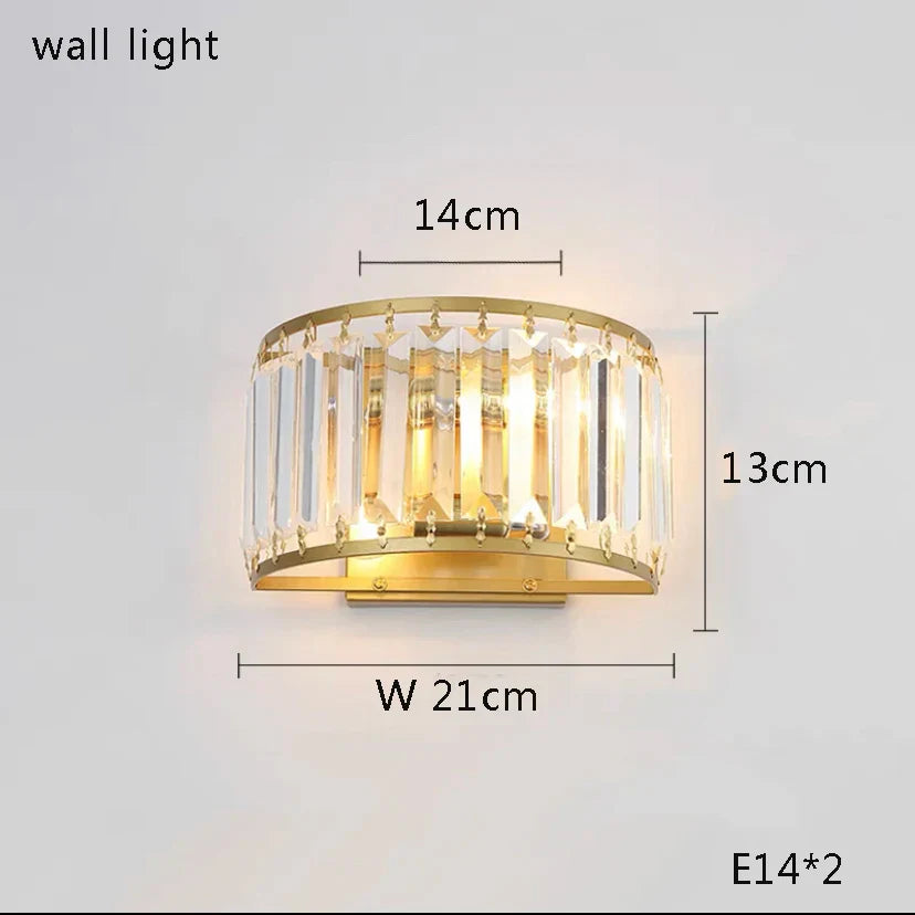 Gold Rectangle Crystal Lamp