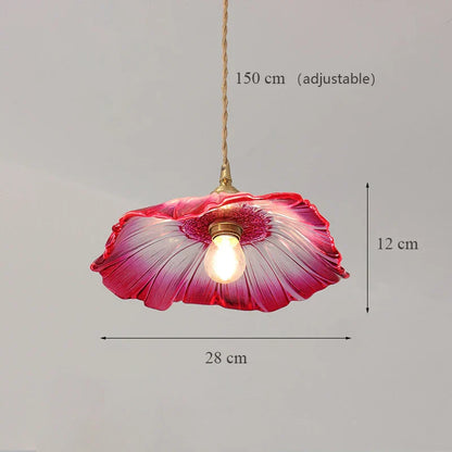 Decorbites™ Japanische Sonnenblumen-Glasanhängerleuchten Moderne Messing-Hanglampenarmatur
