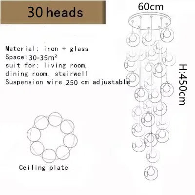 DecorBites™ LED Chandelier: Modern Lighting for Living, Dining, and Staircase Areas