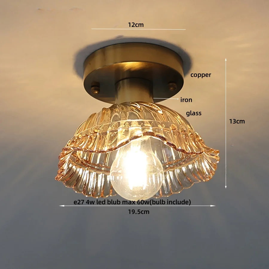 DecorBites™ Glass Flush Mounted Ceiling Light Fixture - Modern Nordic Green Glass LED Ceiling Lamp