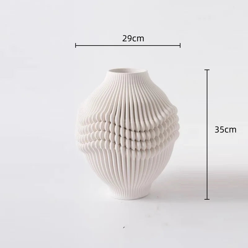 Decorbites™ Geometrische Falten-Keramik-Blumenvasen Heimdekoration Handwerkskunst