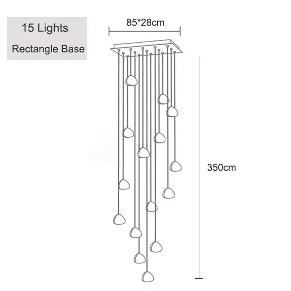 Decorbites™ Kristallkugel-Leuchter: Langer verstellbarer Treppen-Stauchleuchter, ideal für Zuhause & Restaurant