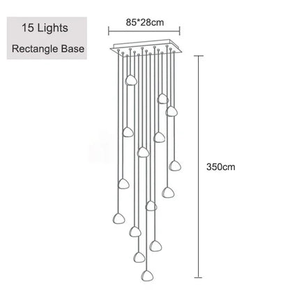 Decorbites™ Kristallkugel-Leuchter: Langer verstellbarer Treppen-Stauchleuchter, ideal für Zuhause & Restaurant