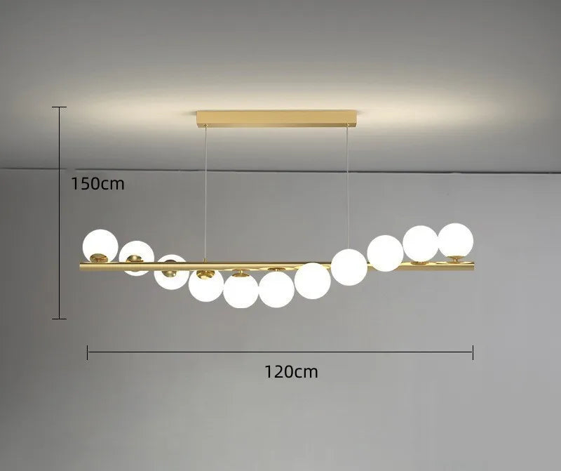 Decorbites™ Glas-Kugel-Gold-Kronleuchter: Nordischer Stil für Esszimmer und Küchenbeleuchtung