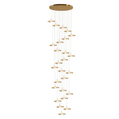 Decorbites™ Goldene Akryl-Kronleuchter LED-Hängeleuchte Moderne Treppenhaus-Wohnzimmer-Beleuchtung