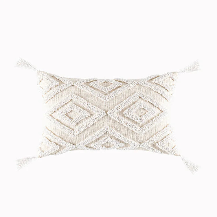 DecorBites™ Geometric Tufted Tassel Cushion Cover 30x50cm/45x45cm
