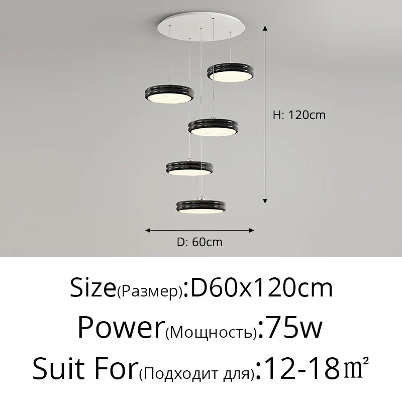 Decorbites™ kreisförmige dimmbare Pendelleuchte moderne Kronleuchter für Esszimmer, Kücheninsel