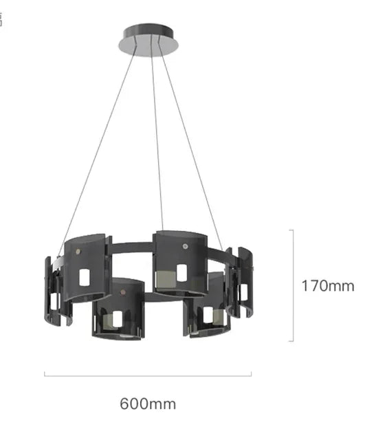 Decorbites™ Elegante Rauchglas-Hängelampe Deckenbeleuchtung für Esszimmer Wohnzimmer Schlafzimmer