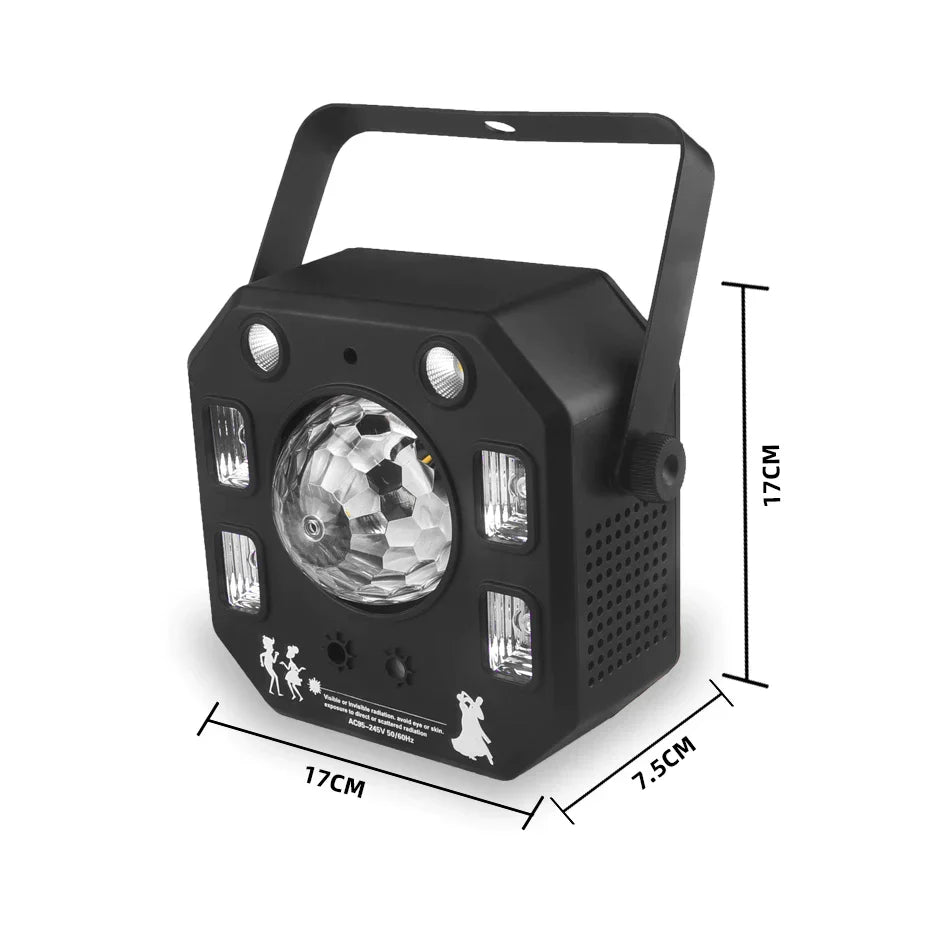 Decorbites™ 4-in-1 Laser-Stroboskop-UV-Schwarzlicht-Bühnenbeleuchtung für Partys und Veranstaltungen