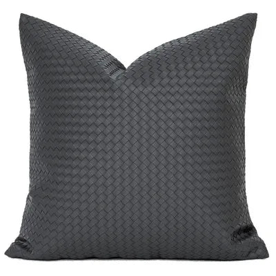 DecorBites™ Geometric Faux Leather Throw Pillow Cover - Modern Luxury Pillowcase